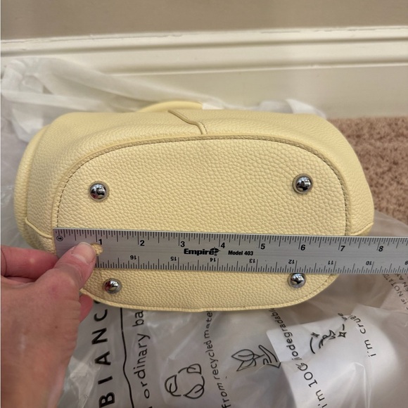 NWT new melie bianco Anthropologie tulip crossbody handle bag and Pouch yellow - Picture 9 of 17